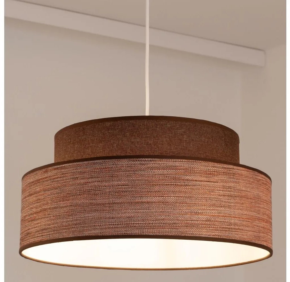 Żyrandol na lince GRACE 1xE27/60W/230V śr. 40 cm brązowy/beżowy