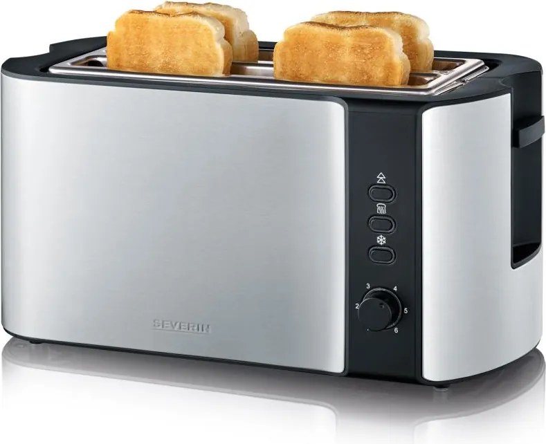 Severin AT 2590 - 4-szczelinowy toster 1400W/230V stal nierdzewna/czarny