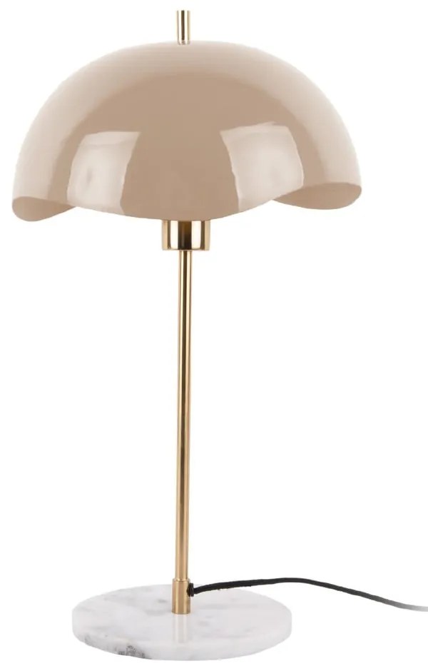 Jasnobrązowa lampa stołowa z metalowym kloszem (wysokość 56 cm) Waved Dome – Leitmotiv