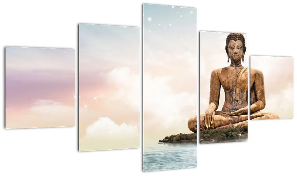 Obraz - Budda nadzorujący ziemię (125x70 cm)
