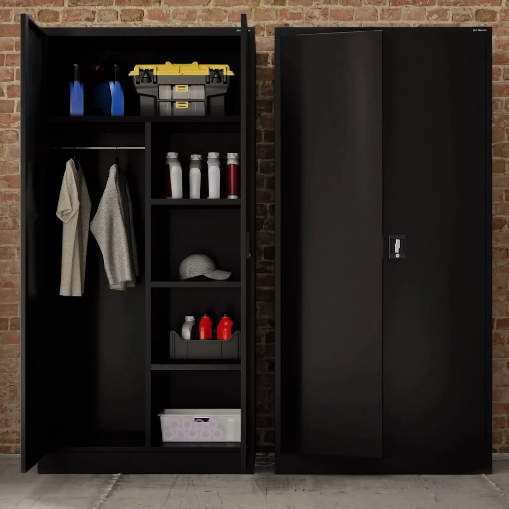 Socjalna szafa ubraniowa Dawid All Black 90x45x185 cm czarny