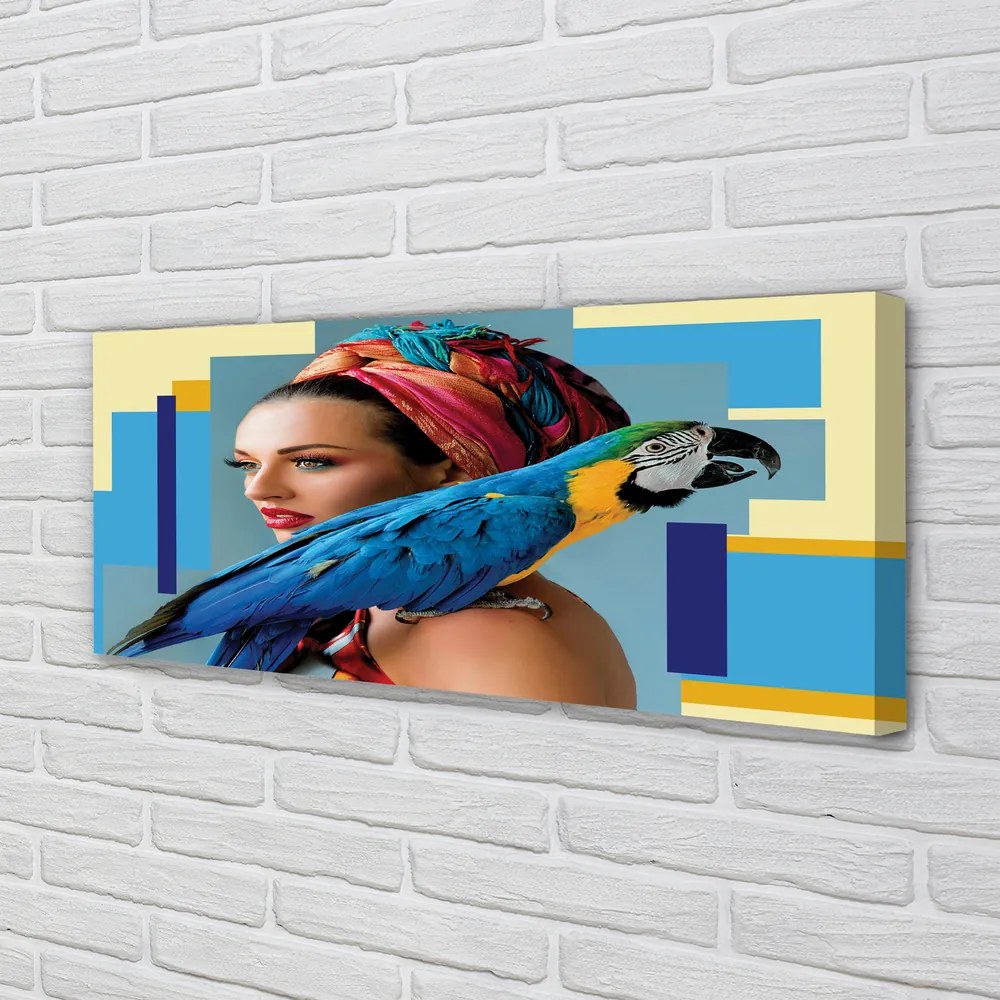 Zdjęcie na płótnie Papuga Ara na Ramieniu