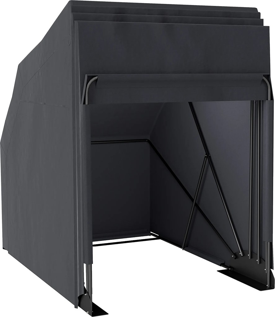 Składany zewnętrzny pokrowiec motocyklowy Outsunny Wodoodporny Ochronny Zimowy XXL 345cmx135cmx191cm Czarny