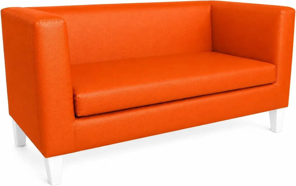 Sofa Monaco : Kolor nogi - Biała, Kolor tkaniny - EKO-SKÓRA - 20D, Typ tkaniny - Eko-skóra , Wysokość nogi - 15 cm