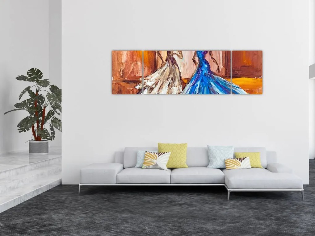Obraz - tancerz, obraz olejny (170x50 cm)