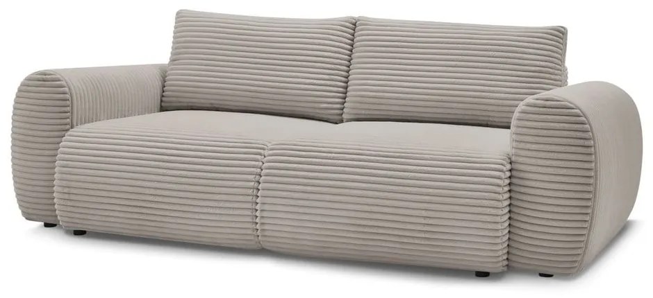 Jasnoszarobeżowa sztruksowa rozkładana sofa 257 cm Lucien – Bobochic Paris