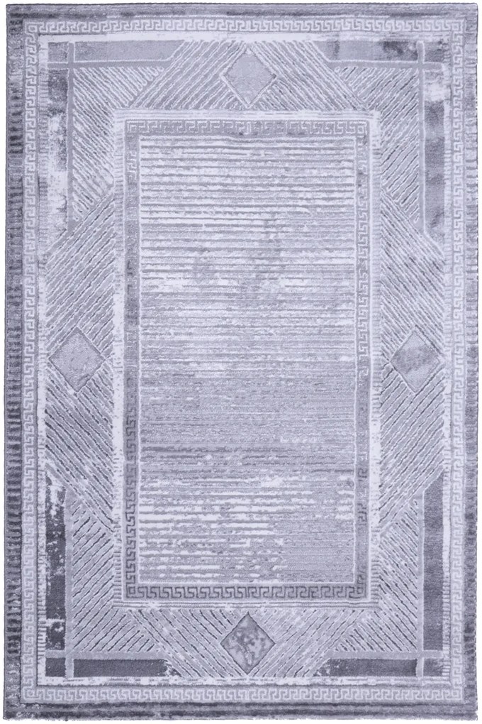 Dywan Brico Ramka szara 133x190 Prostokąt