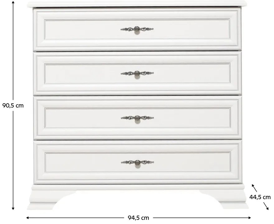 Komoda KENTAK KOM4S, alpejska biel