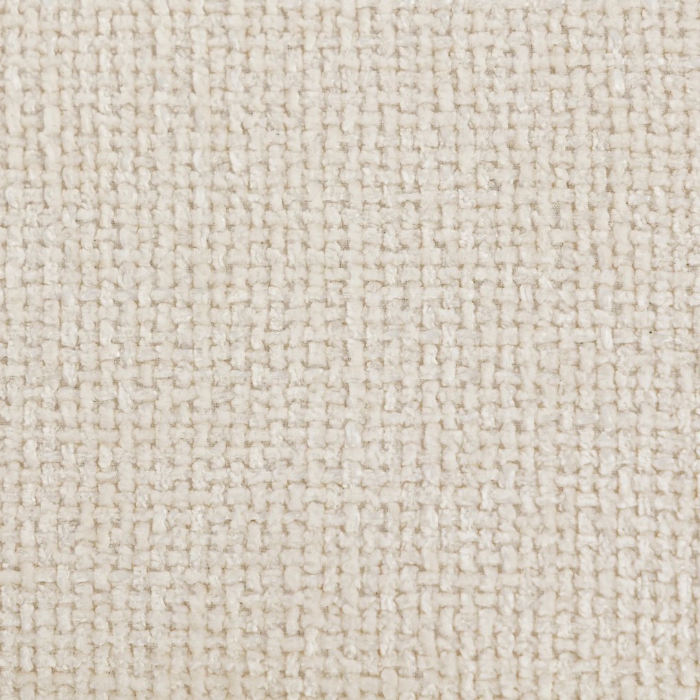 HOMCOM Pufa z miękką poduszką siedziska stalowe nóżki podnóżek z tkaniny Chenille, 45 x 41 x 38 cm, kremowobiały