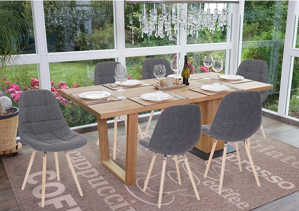 Krzesło do jadalni MCW-A60 I (zestaw 6 sztuk),  tkanina/tekstylia szary