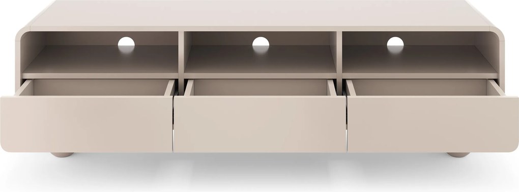 Szafka RTV stojąca TONDO 160 cm do Salonu pod Telewizor 3 Szuflady - Kaszmir