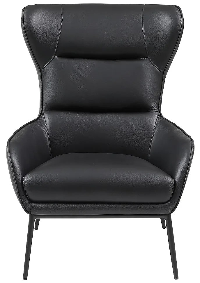 Fotel z bawolej skóry czarny – DINNIA