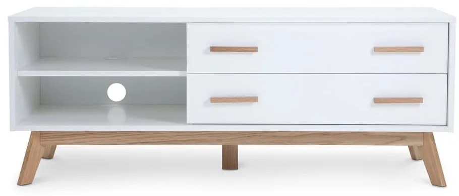 Biała szafka pod TV 130x50 cm Kensal – Woodman