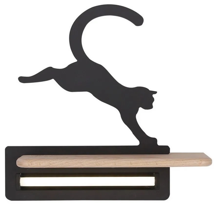 LED dziecięca lampa ścienna z półką JUMPING CAT LED/5W/230V