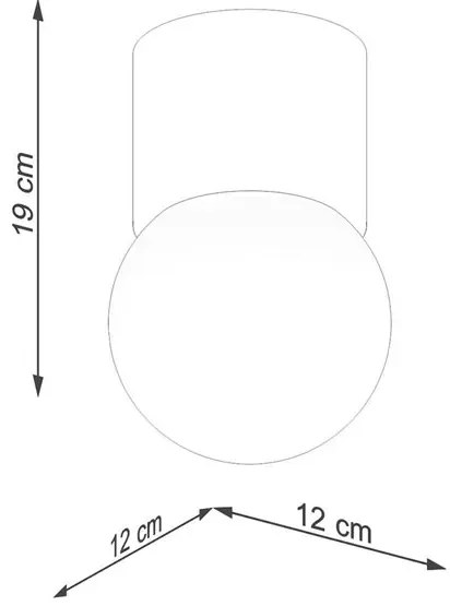 Skandynawski ze plafon szklanym kloszem P3-E84