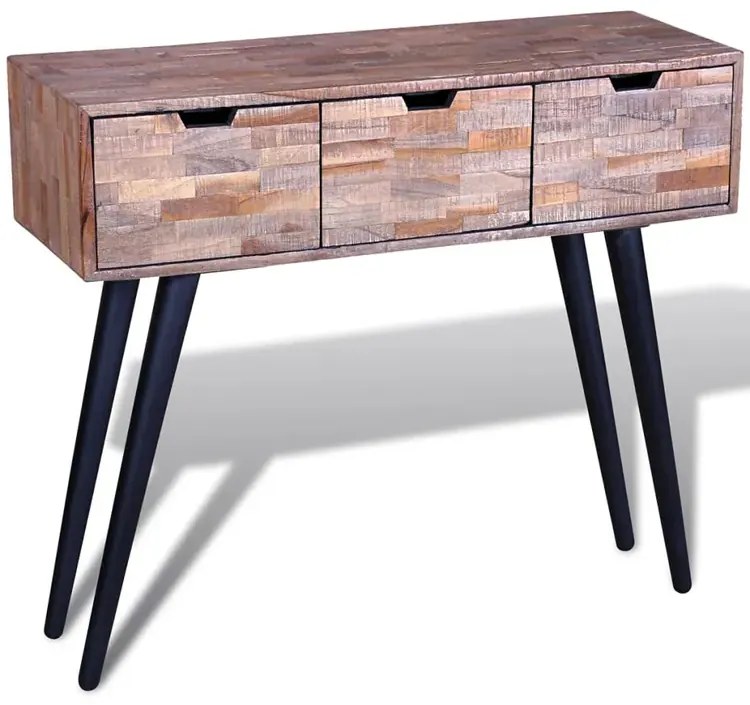 Drewniana konsola z trzema szufladami S0-K28