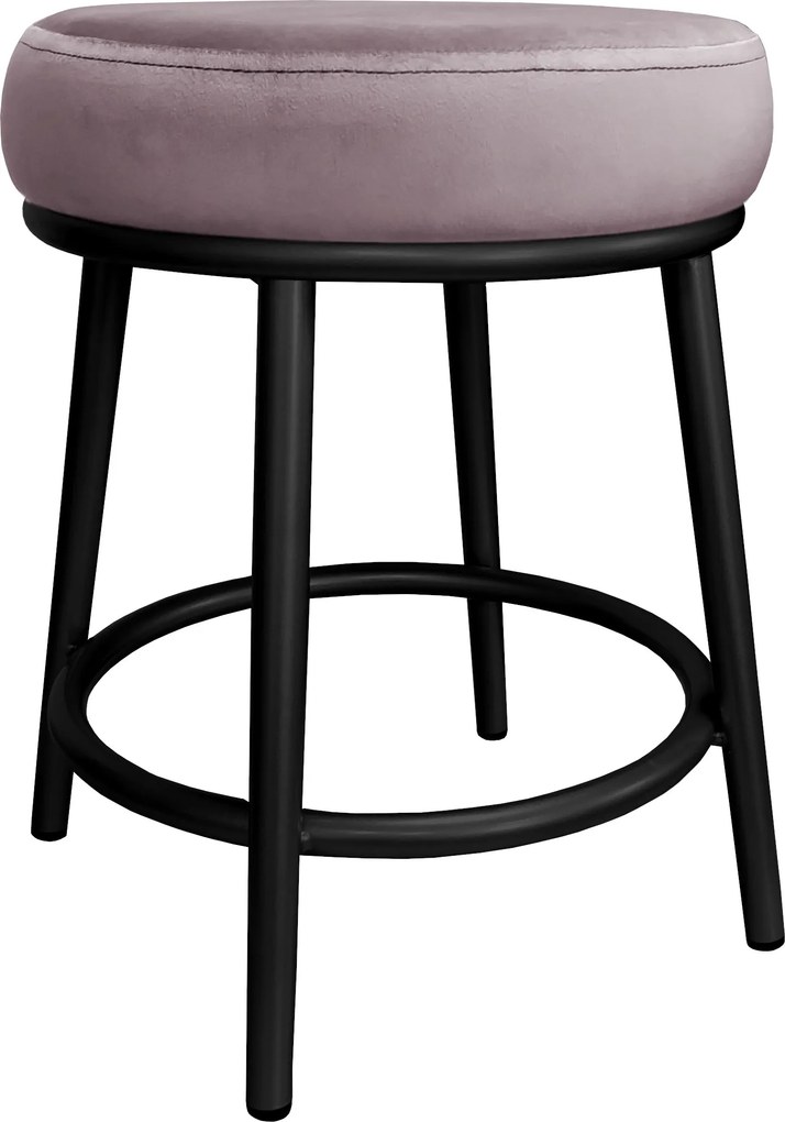 Taboret Ben tkanina Welur stelaż metalowy STOŁEK LOFT : Kolor Stelaża - Czarny , Kolor tkaniny - VELVET - MG55, Typ tkaniny - Velvet