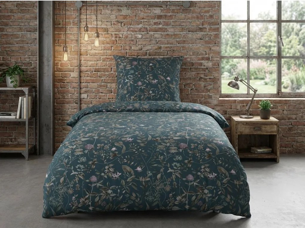 PrzytulneMieszkanie.pl PrzytulneMieszkanie.pl Pościel z bawełny renforcé SELMIRA ciemnozielona Rozmiar pościeli: 2 szt 70 x 90 cm | 200 x 220 cm