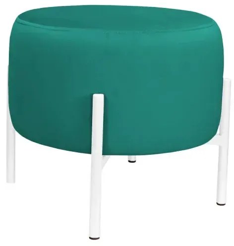 Pufa WILFRED MG VELVET morska/biała ATOS
