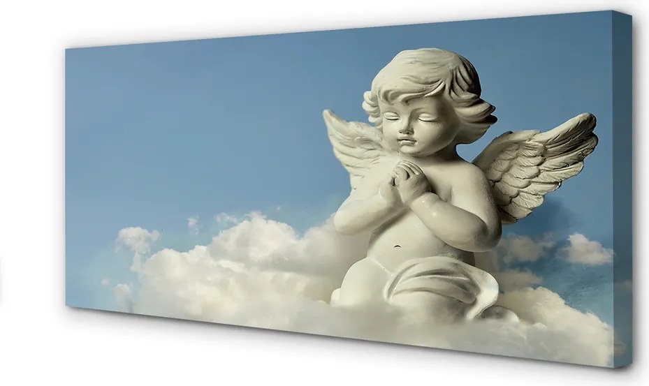 Duży obraz na płótnie Anioł na Tle Chmur i Nieba