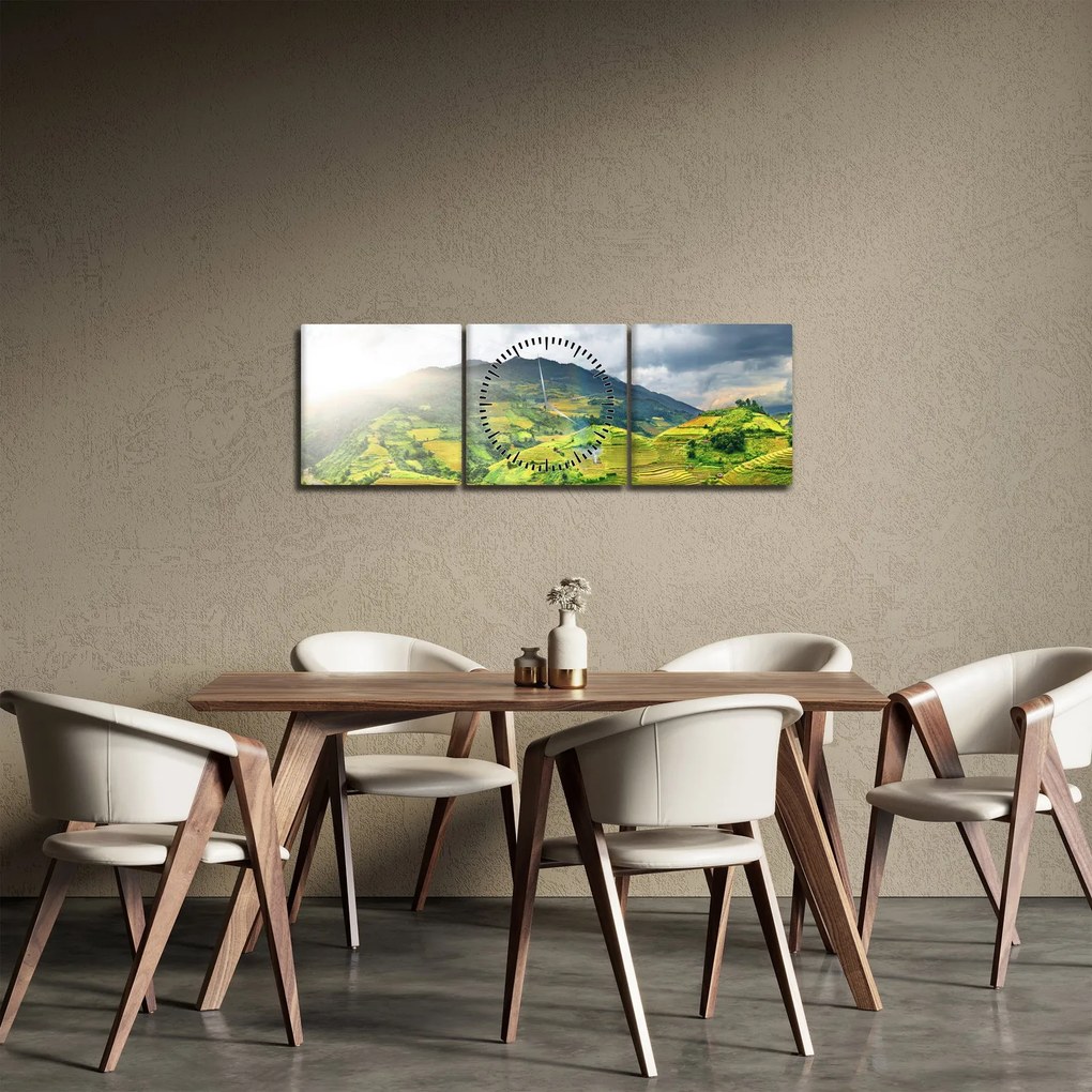 Obraz plantacji (z zegarem) (90x30 cm)
