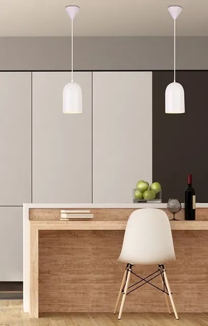 Biała długa lampa nad wyspę - 4X V015 N2-L02