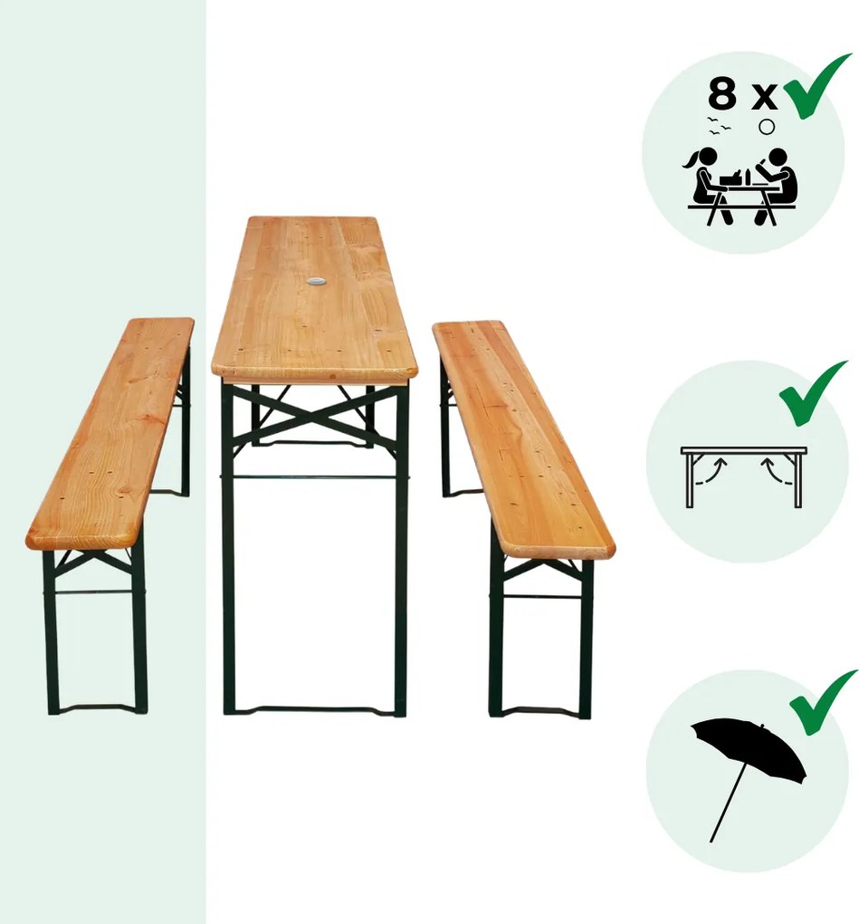 Zestaw piwny KLASIK, 170cm, naturalny brąz Casaria