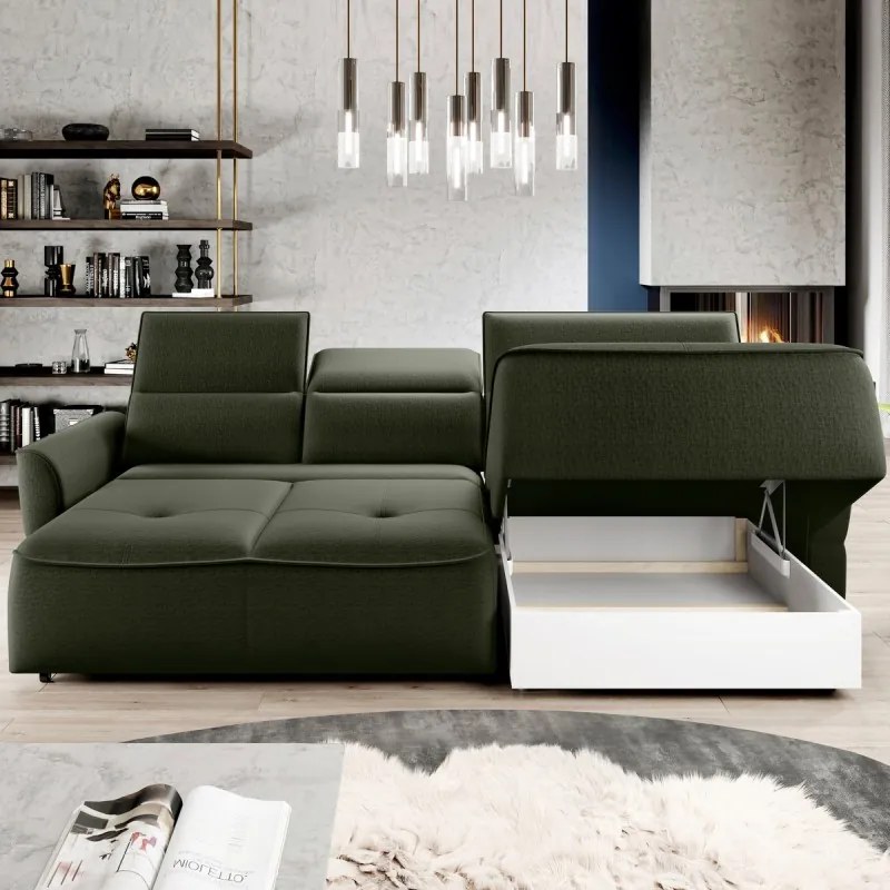 Narożnik MURILLO S Mini z elektryczną regulacją siedziska Prawostronny w tkaninie VOGUE 11 WERSAL