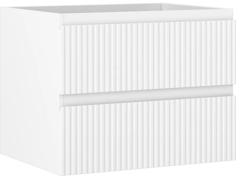 Mexen Rivel szafka łazienkowa podumywalkowa 60 cm, 2 szuflady, ryflowana , biała mat - 91A20-06047-2-BFF01