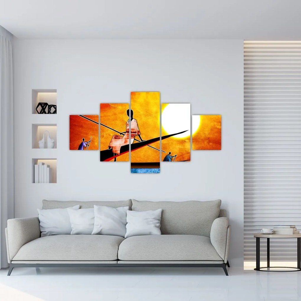 Obraz z okresu starożytnego malarstwa (125x70 cm)