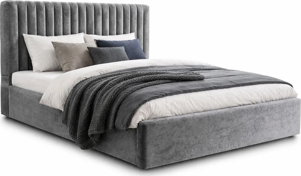 Łóżko dwuosobowe małżeńskie welurowe 160x200 E1-B44