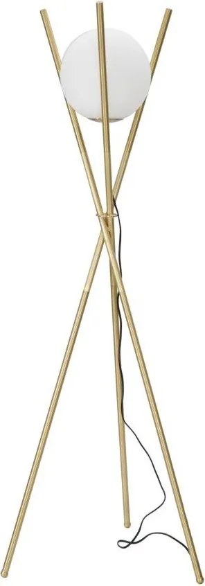 Lampa stojąca w biało-złotym kolorze ze szklanym kloszem (wysokość 155 cm) Glamy – Mauro Ferretti