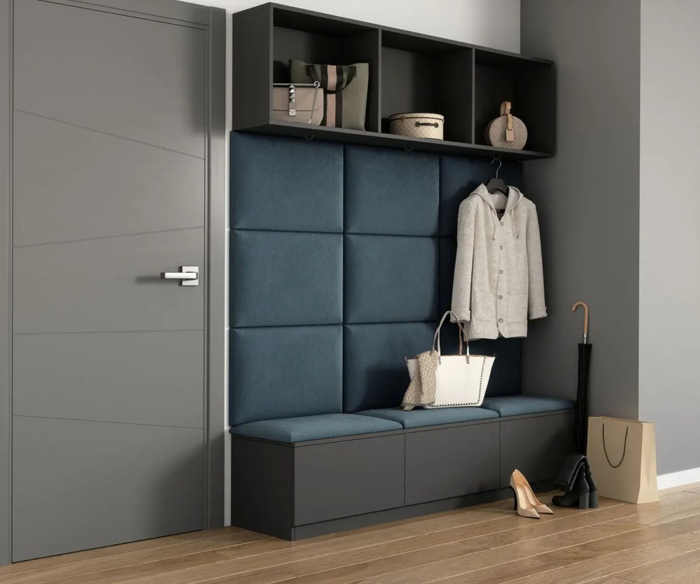 Zestaw 12 paneli tapicerowanych QUADRATTA 180x120 morski ELTAP