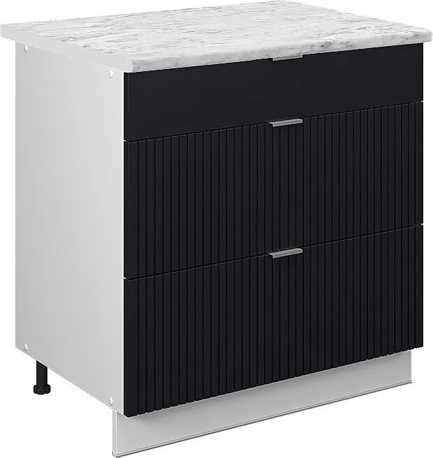 Szafka dolna do kuchni czarne paski 80x60x82 fame-line