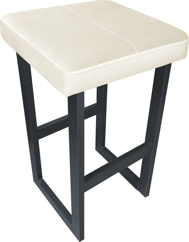 Hoker ALEX krzesło barowe tkanina Welur podstawa metalowa : Kolor Stelaża - Grafit, Kolor tkaniny - VELVET - MG50, Wysokość - 60 cm