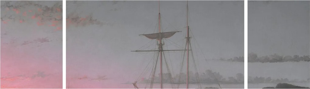 Obraz - Fitz Henry Lane, Lumber Schooners at Evening on Penobscot Bay, reprodukcje (170x50 cm)