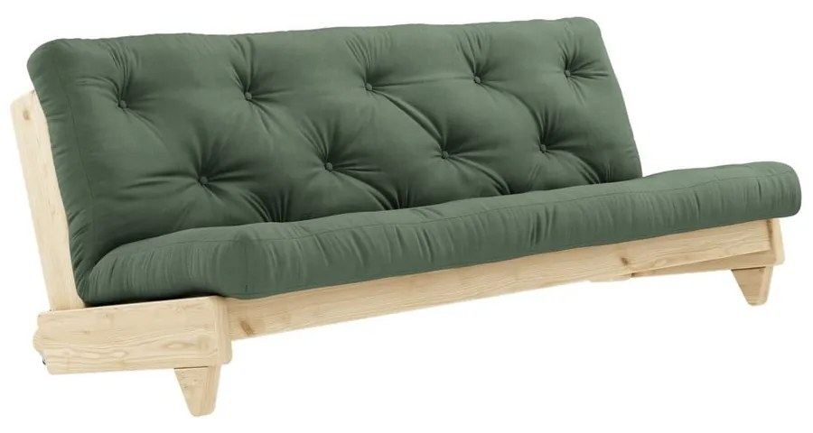 Sofa rozkładana z zielonym pokryciem Karup Design Fresh Natural/Olive Green