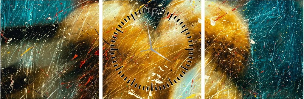 Obraz - Całujące się anioły (z zegarem) (90x30 cm)