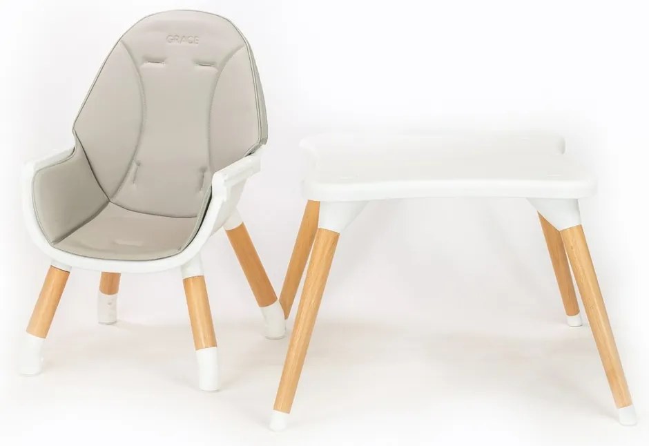 Nowe krzesło dziecięce Grace 3w1 szare, 61 x 101 x61 cm