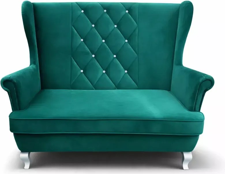 Skandynawska sofa uszak 2 osobowa z przeszyciami