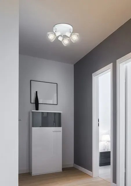 Biała lampa sufitowa na okrągłej podstawie - V173 F0-B23