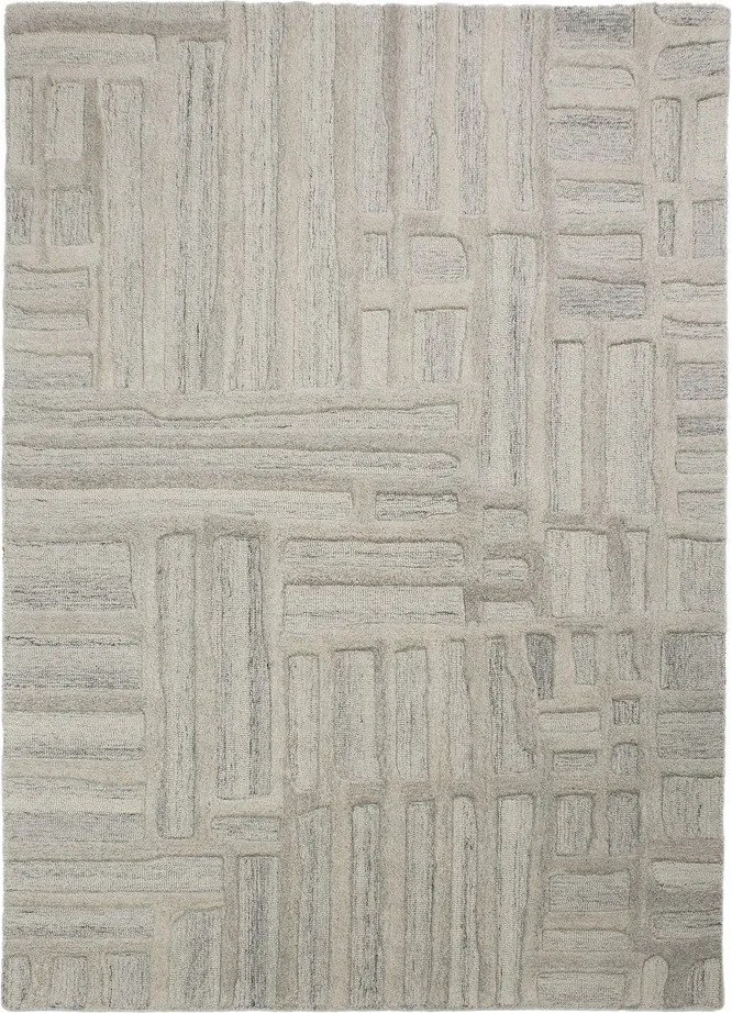 Szarobeżowy wełniany dywan tkany ręcznie 160x230 cm Elva – Flair Rugs