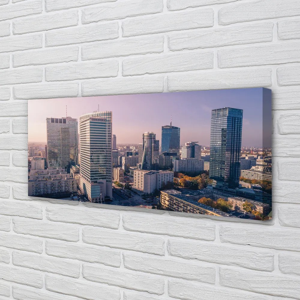 Fotoobraz na płótnie Panorama Warszawskich Wieżowców
