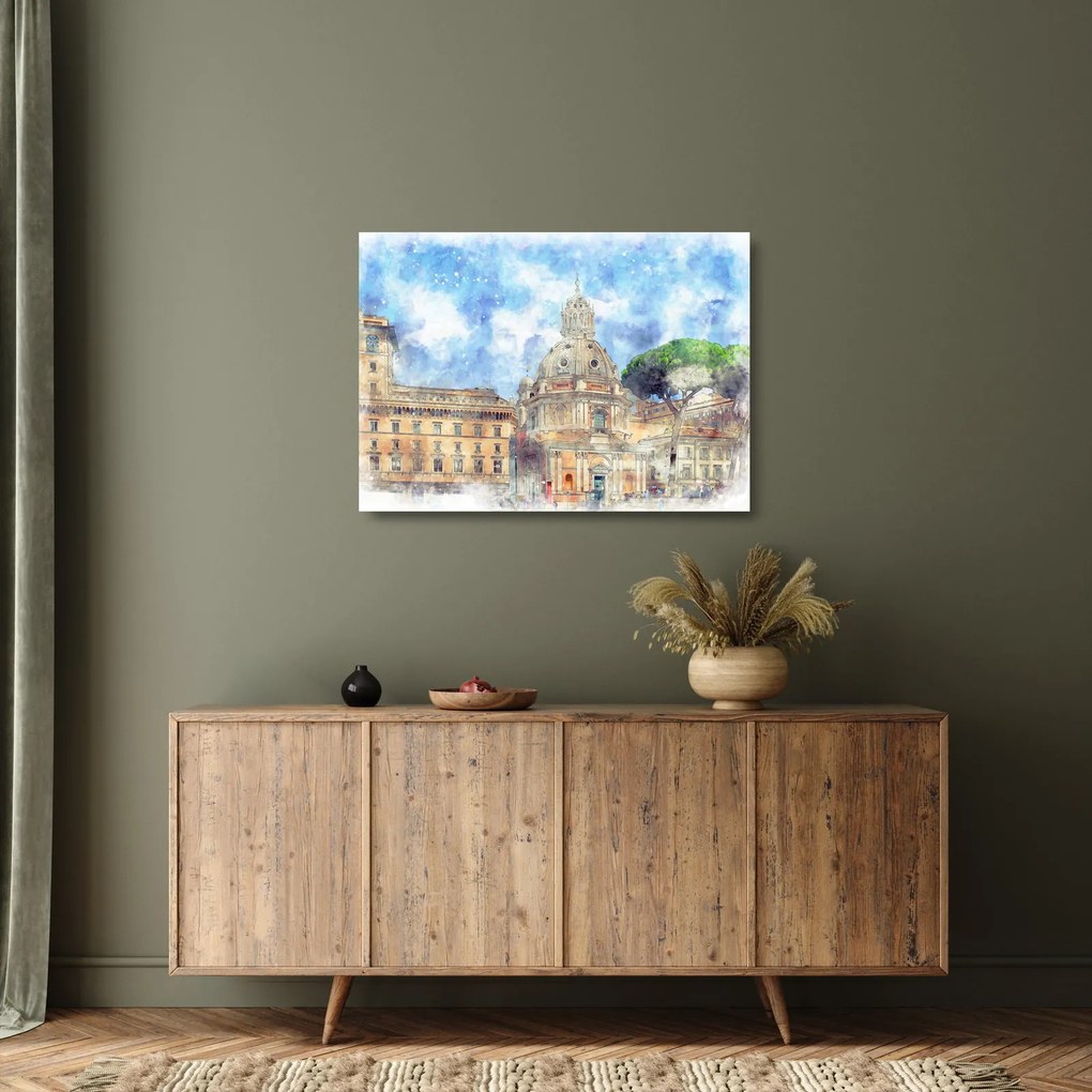 Obraz na szkle - Kościół Santa Maria di Loreto, Rzym, Włochy (70x50 cm)
