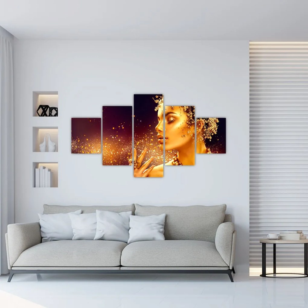 Obraz - Złoty makijaż (125x70 cm)