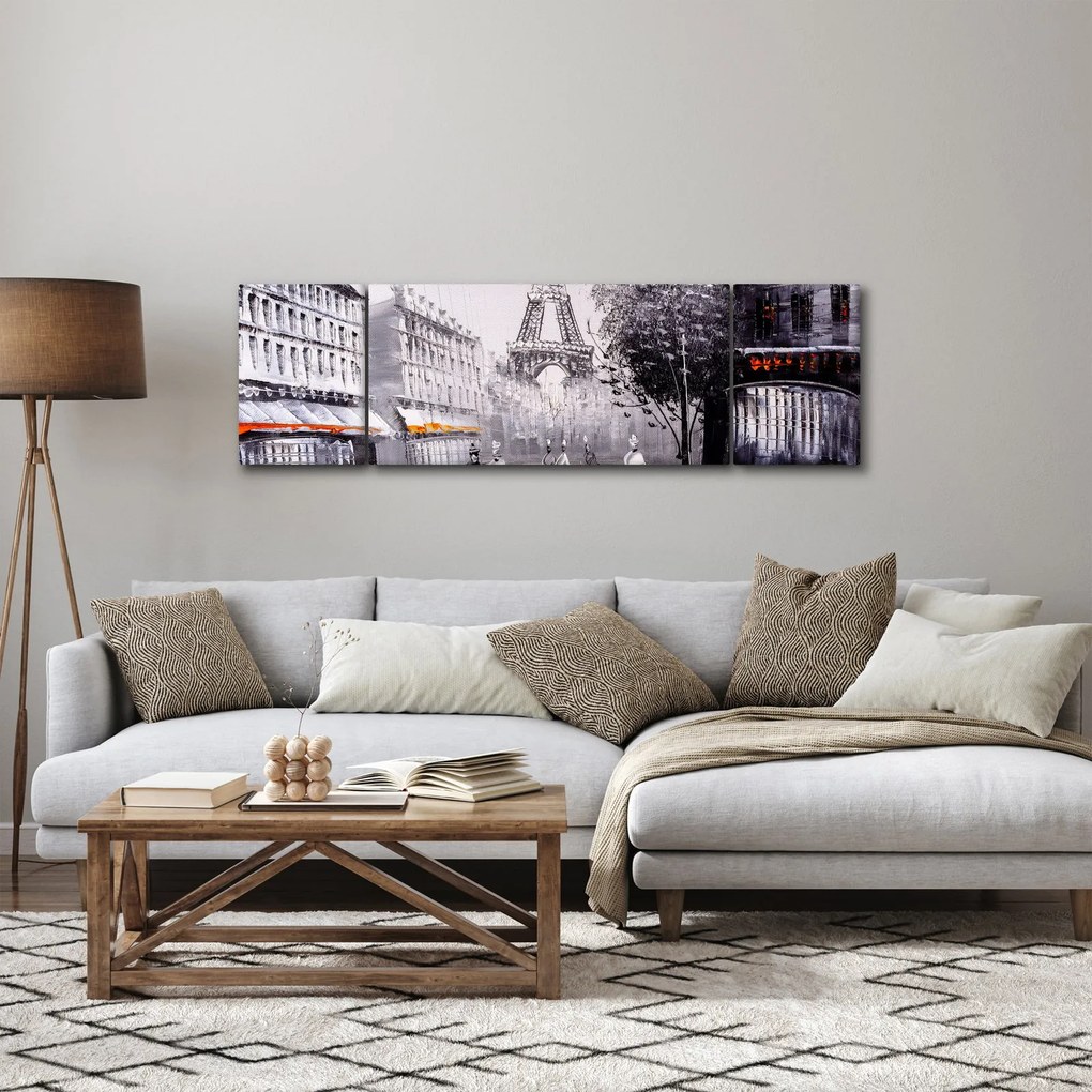 Obraz - Obraz olejny, Paryż (170x50 cm)