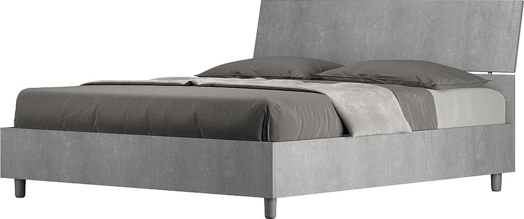 Łóżko bez stelaża 160x190 Nachylony zagłówek Cementu Demas