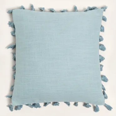 Kwadratowa Poduszka 45x45 Cm Z Bawełny Laurent Antyczny Błękit - Sklum