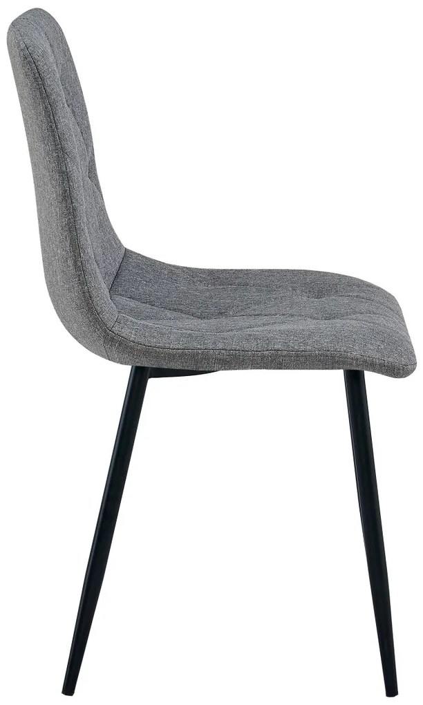Szare krzesło do kuchni LIBRA z czarnymi nogami