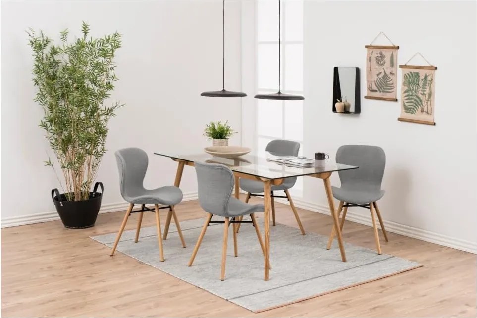 Zestaw 2 jasnoszarych krzeseł Actona Batilda